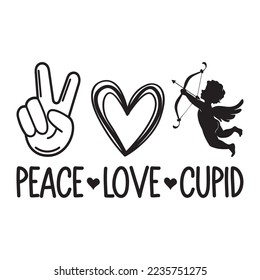 Peace Love And Cupid Vector Design