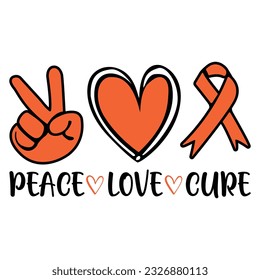 Peace Love Cure Awareness SVG Design