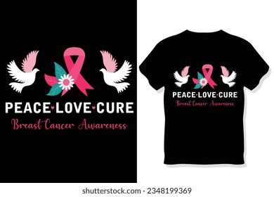 paz amor cura la conciencia del cáncer de mama camisa
