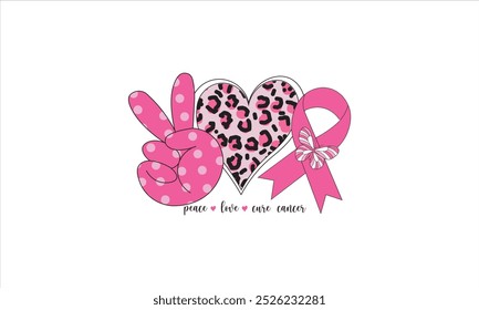 Peace Love Cure Cancer Sublimation T-Shirt Design