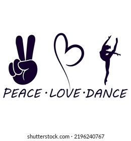 Peace love dance icon vector. Peace love dance illustration sign collection.