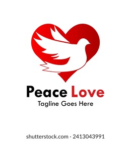 Peace love design logo template illustration