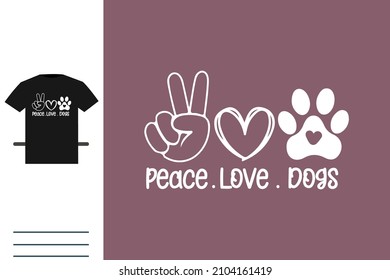 Diseño de camisetas para perros de amor por la paz