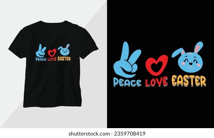 peace love easter - Retro Groovy Inspirational T-shirt Design with retro style svg