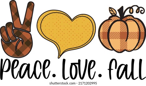 Diseño de camisetas sublimadas de Peace Love Fall