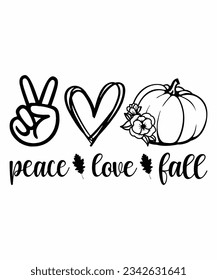 Peace love fall T-shirt Print Template