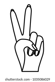 peace and love with fingers