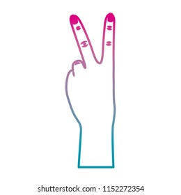 peace and love with fingers