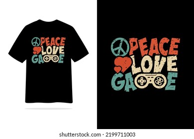 Peace love game vintage style tshirt design