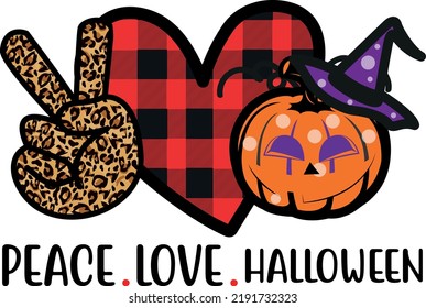 peace love halloween  t-shirt design