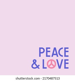 Peace And Love hand drawn lettering. Quote with pacific sign. Pacifism, support and friendship.
For social media, posters and promotion design. Vector illustration. 