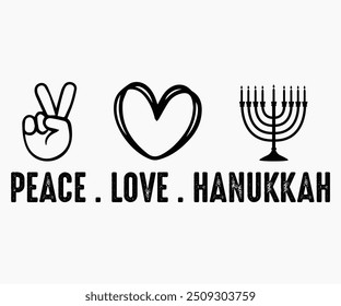 Paz Amor Hanukkah Svg, Camisa De Hanukkah, Camisa De Menorá, Citas De Hanukkah Svg, Camisa Divertida, Cortar Archivo, Silueta, Antiguas