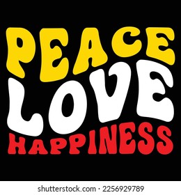 Peace Love Happiness, Merry Christmas shirts Print Template, Xmas Ugly Snow Santa Clouse New Year Holiday Candy Santa Hat vector illustration for Christmas hand lettered