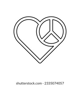 Peace and love heart symbol icon design. isolated on white background. vector illustration