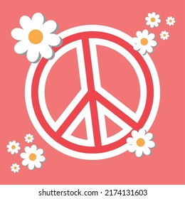 peace and love hippie culture sign