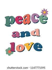 Peace Love Hippie T Shirt Slogan Stock Vector (Royalty Free) 1147771595 ...