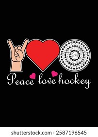 Peace Love Hockey Cutting printable file