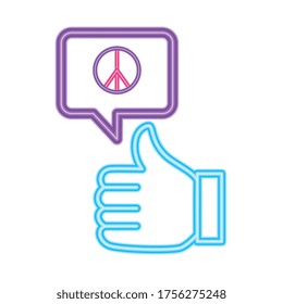 peace and love inside bubble and like design of Hippie art and creative theme Vector illustration