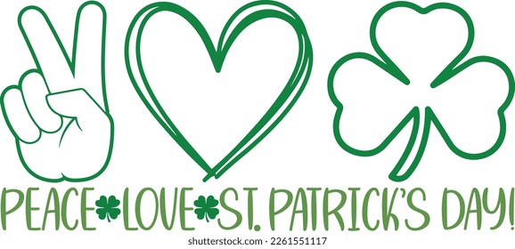 peace love irish - St Patrick's Day inspirational lettering design. Irish leprechaun shenanigans lucky charm clover funny quote