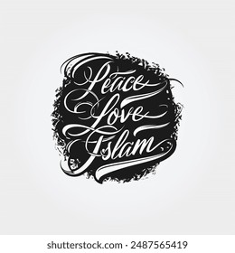  Peace, love , islam camiseta gráfica Logo Vector Sublimación Diseño	
