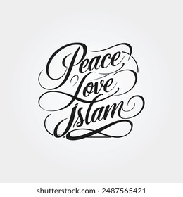  Peace, love , islam camiseta gráfica Logo Vector Sublimación Diseño	
