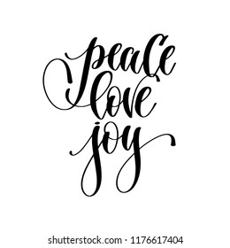 peace love joy - hand lettering inscription text, motivation and inspiration positive quote, calligraphy vector illustration