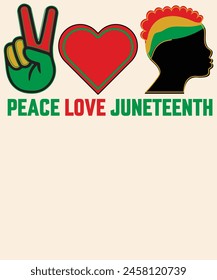 Paz amor Juneteenth Diseño gráfico