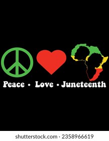 Peace love juneteenth independence t-shirt design