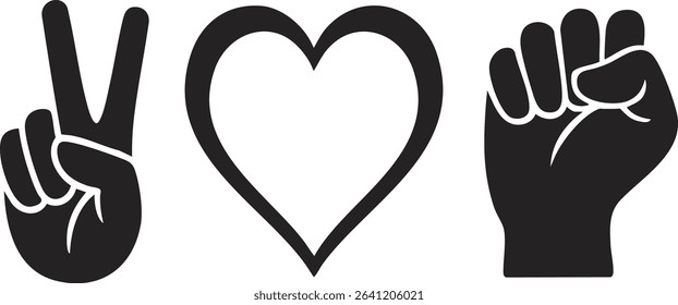 Peace, love, and justice.
Perfect for posters, social projects, and educational materials.