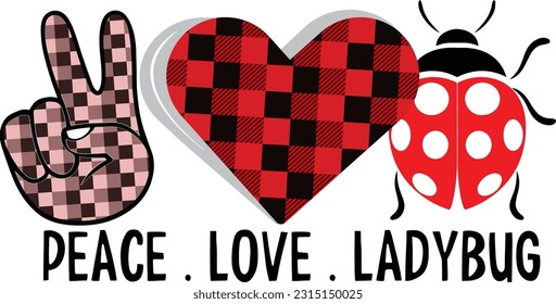 Peace love ladybug vector art work file this  is on eps