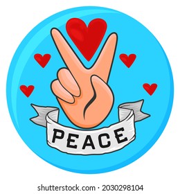 Peace Love Logo Vector With Hand And Heart As Main Icons A Simple Design For The Purposes Of Printing Stickers, Backgrounds, Or Logo Inspiration