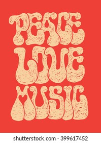 Peace Love Music. vector illustration.