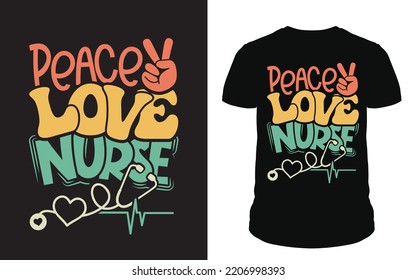 Peace love Nurse vector design