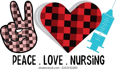 Peace love nursing vector art work file this  is on eps