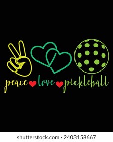 "Peace love pickleball" EPS Vector File