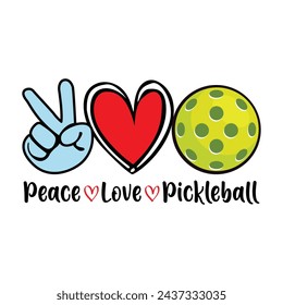 Peace Love Pickleball, Funny Pickleball vector t-shirt design, Funny Vintage Pickleball T-shirt Design, Pickleball Lover Tshirt