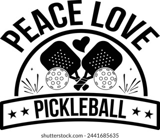 Peace Love Pickleball T-Shirt Design