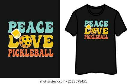 Peace Love Pickleball T-Shirt Design