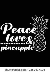 Peace love  pineapple vector art design, eps file. design file for t-shirt. SVG, EPS cuttable design file svg
