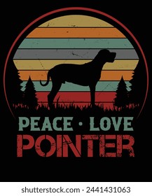 Diseño de camiseta Peace Love Pointer