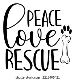 Peace Love Rescue, Merry Christmas shirt print template, funny Xmas shirt design, Santa Claus funny quotes typography design