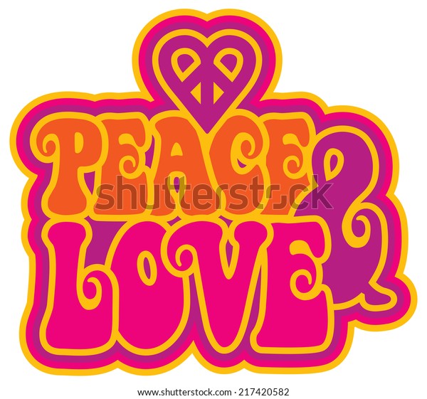 Peace Love Retrostyled Text Design Peace Stock Vector (Royalty Free ...