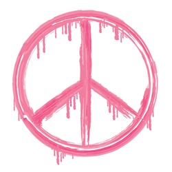 Peace And Love Sign Illustration, Typography, T-shirt Graphics, Vectors, Pink, Girl 