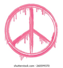 Peace and love sign illustration, typography, t-shirt graphics, vectors, pink, girl 