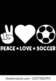 Peace love soccer vector art design, eps file. design file for t-shirt. SVG, EPS cuttable design file svg