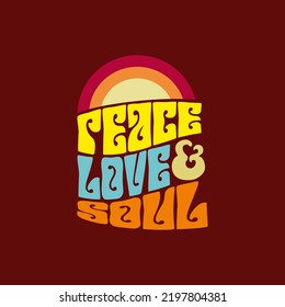 Peace Love And Soul  Stock Illustration