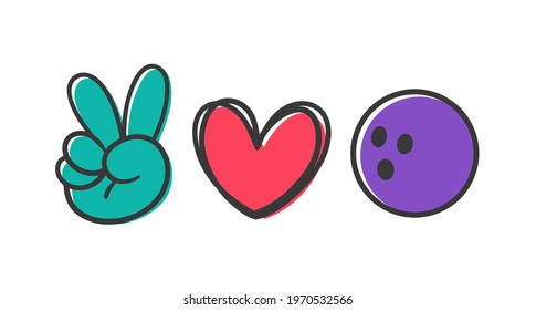 peace love sport. Sports ball design for the lovers of sports for health.