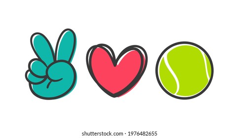 peace love sport. Sports ball design for the lovers of sports for health.