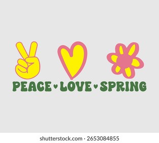 Peace Love Spring, Happy Spring Eps design, Spring Eps Cut File, Hoppy t shirt, Bunny and spring Eps, Egg for Kids, Cut File Cricut
