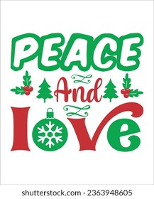 Peace and Love svg, Retro, Png,Christmas T-Shirt Design,Design Bundle,Typography Design,christmas svg, Cut Files
